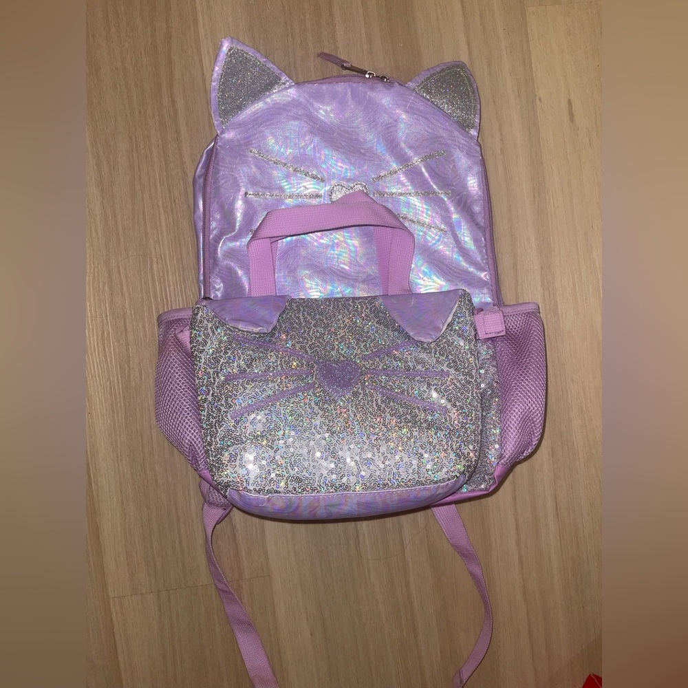 Girls Cat Ears Backpack & Lunchbag